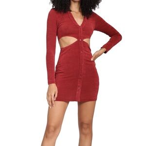 Gab & Kate Button Detail Cut Out Mini Dress worn 1